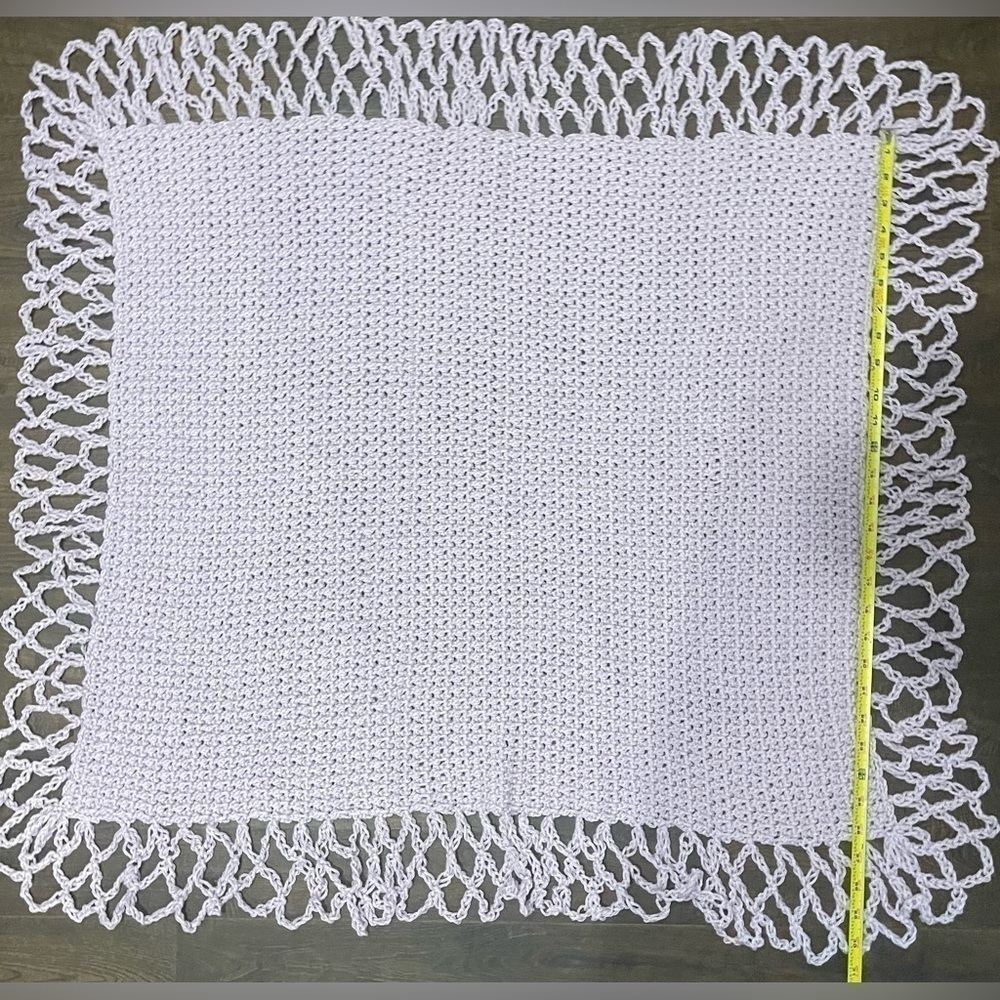 Set of 2 Newborn Handmade Crotchet Baby Blankets Pink and Lavender - Picture 6 of 8